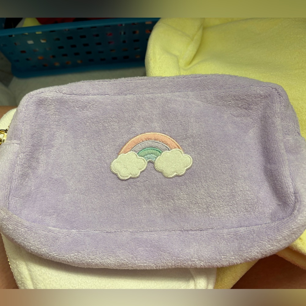 Stoney Clover Lane Lavender Rainbow smiley face Cosmetic Bag
